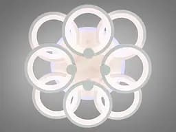 Біла люстра led кільця з дімером та LED підсвічуванням, 150W - мініатюра 2