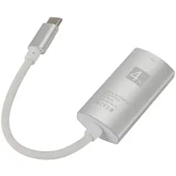 Переходник USB 3.1 Type-C HDMI F 4K 30HZ кабель 0.1 м серебристый