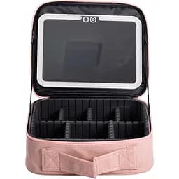 Косметичка-органайзер Yiwu з LED-дзеркалом 26х22х9 см рожева HP-10-2AP