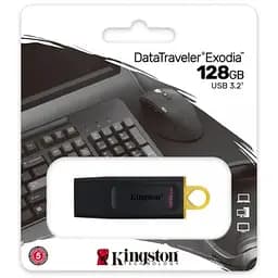 Флеш пам'ять USB Kingston DataTraveler Exodia 128GB USB 3.2 Gen 1 Black/Yellow (DTX/128GB) - мініатюра 4