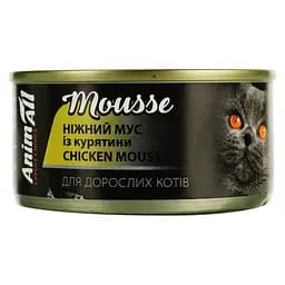 Вологий корм для котів AnimAll ніжний мус із курятини 80 г