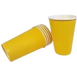 Стакан бумажный одноразовый 340 мл желтый 50 шт.
