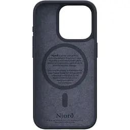 Чохол-накладка Njord Salmon Leather MagSafe Case Black для iPhone 15 Pro Max (NA54SL00) - мініатюра 3