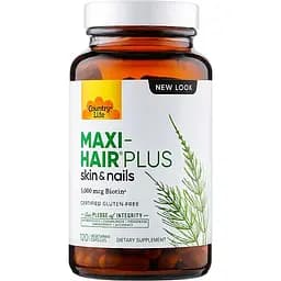 Вітамінно-мінеральний комплекс Country Life Maxi Hair Plus для росту і зміцнення волосся 120 капсул