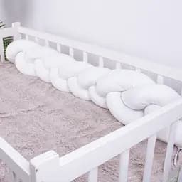 Коса захисна в ліжечко MirSon Kids Time 28-0001 White Velvet велюрова біла - мініатюра 2