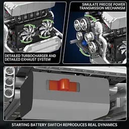 Конструктор двигун Mould King BMW  S55 Inline-6 Engine моторизований дитячий мотор 744 деталей - мініатюра 5