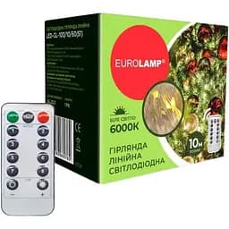 Світлодіодна гірлянда лінійна Eurolamp Led S1 100 діодів 10 м USB+3хАА 6000К (LED-GL-100/10/60(S1))