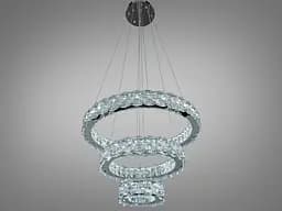 Підвісна LED люстра Diasha 7895/600+400+200CH з кришталем, хром, 70 W, з пультом, освітлення 10-20 м2 - мініатюра 3