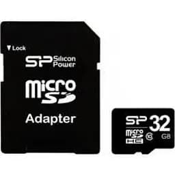 Карта Silicon Power MicroSDHC 32 ГБ C10 + адаптер SP032GBSTH010V10SP