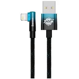 Дата кабель USB 2.0 AM to Lightning 2.0m 2.4A 90° corner black/blue Baseus (CAVP000121)