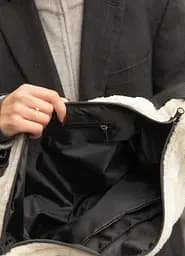 Жіноча сумка Sambag HOBO Bag-glove тканева молочна 50 × 28 × 5 см (53400811) - мініатюра 6