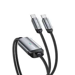 Кабель подвійний із швидкою зарядкою Toocki PD100W, Type C to Type C 1.2 м, Grey - мініатюра 4