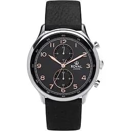 Мужские водонепроницаемые наручные часы Royal London 41385-01 кварцевые с кожаным ремешком