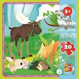 Детский пазл "Лесные жители" G-Toys LR08, 20 элементов