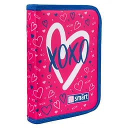 Школьный пенал твердый Smart одинарный с клапаном HP-03 Hearts