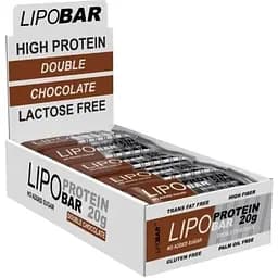 Батончик LipoBar Protein Bar БЛОК, 20*50 грамм - Двойной шоколад