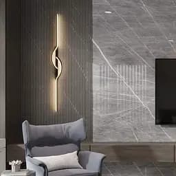 Сучасний настінний світлодіодний чорний світильник у 3-х розмірах Line F Довжина 60 см