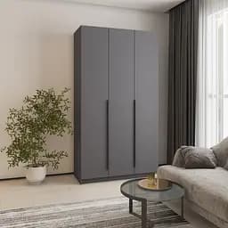 Шафа 3-дверна MebelStar Оскар ДСП BG, комплект полиць 120x52x220 см Антрацит (MBS-4550)