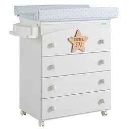 Пеленальный комод с ванночкой Micuna Valeria Baby Star белый (B-970 BABY STAR WHITE)