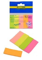 Закладки бумажные, 45x15 мм, 5x30 листов, неон (в ассортименте)