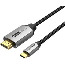 Кабель Vention USB 3.1 Type-C M - HDMI M 1.5m 4K 60 Гц Thunderbolt 3 HDCP2.2 PVC Black