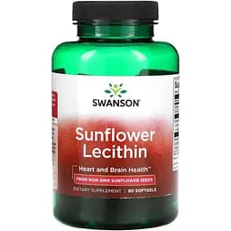 Натуральна добавка Swanson Sunflower Lecithin from Non-Gmo Sunflower Seeds 1200 mg 90 капсул