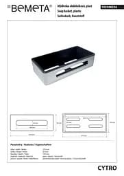 Мильниця прямокутна пластикова Bemeta Cytro 102308226, Хром - мініатюра 2