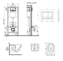Набір Q-tap Nest 4 в 1 підвісний унітаз Swan Ultra Quiet 485x360x320 + комплект інсталяції QT16335179W45149 - мініатюра 2