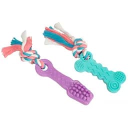 Набір іграшок для собак Camon зубна щітка та кісточка на шнурку 10 см