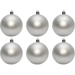 Набор елочных игрушек Devilon шара 8 см серебристый матовый 6 шт. (890773)