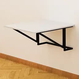 Стол раскладной Александр 1 Ferrum-decor 750x600x700 Черный металл ДСП Белое 16 мм (FRD-104892)