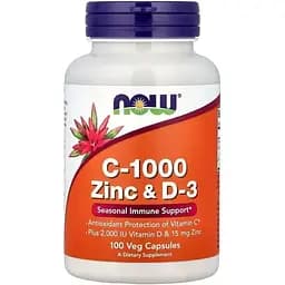 Аминокислота Now Vitamin C-1000 Zinc & D-3, 100 вегакапсул vit0004029