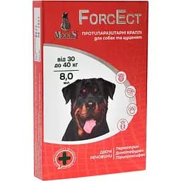 Противопаразитарные капли Modes ForcEct для собак и щенков 30-40 кг 8 мл