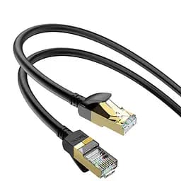 Дата кабель Hoco US02 Level pure copper gigabit ethernet 3 м Black - мініатюра 4