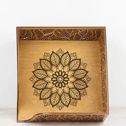 Дерев'яна серветниця VANZA LEAF oak - M (17.5 см) - мініатюра 4
