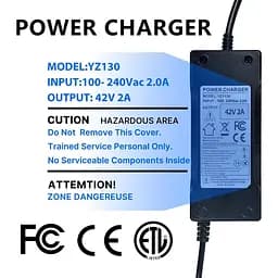 Зарядний пристрій для електричного скутера YZPOWER 42V 2A 36V Li-ion Lithium GX16 (1+3) - мініатюра 6