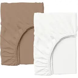 Набір простирадл на резинці Cosas WHITE/BROWN 140х200х20 см (Set_White_Brown_140x200_2)
