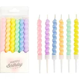 Набір свічок для торта "Спіраль" Bambi TL-1047 розмір 10,5 см, 6 штук