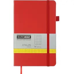Книга записна Buromax Etalon в клітинку 195х125 мм червона 96 аркушів (BM.291160-05)