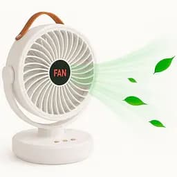 Акумуляторний міні вентилятор VU-05/FS-25 з поворотом / Вентилятор Mini fan з LED-підсвічуванням та USB