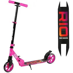 Самокат No brand 68-89х54.5х34.5 см Чорно-рожевий 000255878