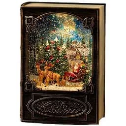 Новогодний ночник Xmas WDL-24023В музыкальный светильник с эффектом снежного вихря от батареек Бронзовый