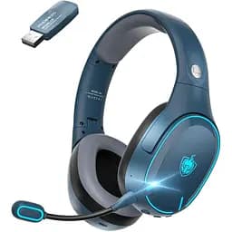 Бездротові навушники Kotion Each Q6 2.4G зі знімним мікрофоном сині