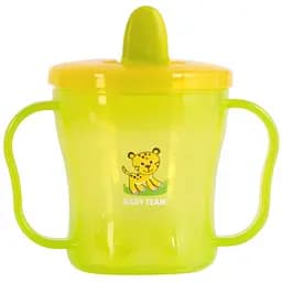 Поильник Baby Team с ручками и складным носиком от 6 мес. 180 мл салатовый (5002)