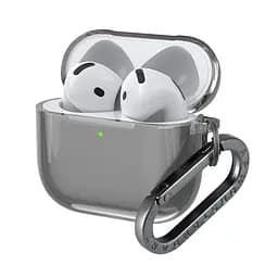 Чохол для навушників Apple AirPods 4, чорний, Air, термополіуретан (TPU), протиударний, захист від подряпин, пилу і ударів, футляр з карабіном для кріплення, точні вирізи для доступу до роз"ємів, ArmorStandart (ARM82606) - мініатюра 2