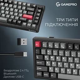 Клавіатура GamePro Asgard Yord Keychron Super Red Switch Wireless/Bluetooth/USB Black бездротова (MK266BK) - мініатюра 13