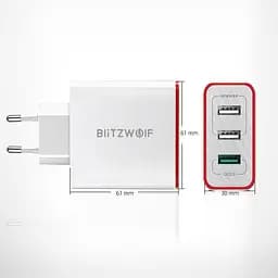Зарядний пристрій блок Blitzwolf BW-PL2 3-port USB Charger - мініатюра 2