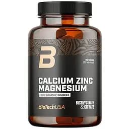 Вітаміни та мінерали BiotechUSA Calcium Zinc Magnesium from organic sources 90 пігулок