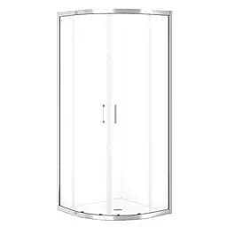 Душевая кабина Cersanit Brasco 80x80 см полукруглая раздвижная прозрачное стекло на мелком поддоне хром S601-222, прозрачный, хром