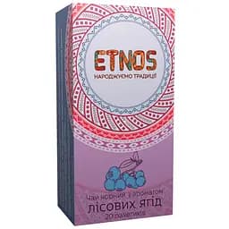 Чай чорний Etnos байховий дрібний з ароматом лісових ягід 30 г (20 шт. x 1.5 г)